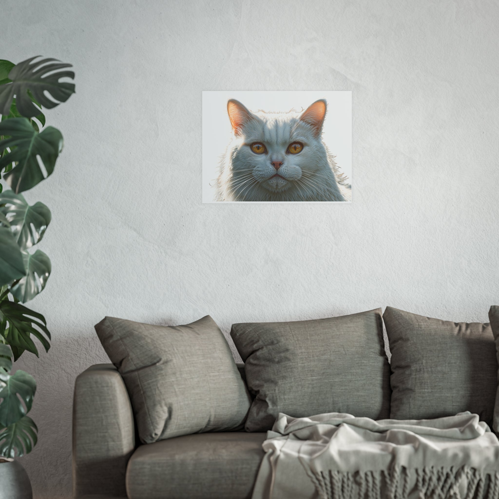 White Cat Portrait Poster | Cat Lover poster
