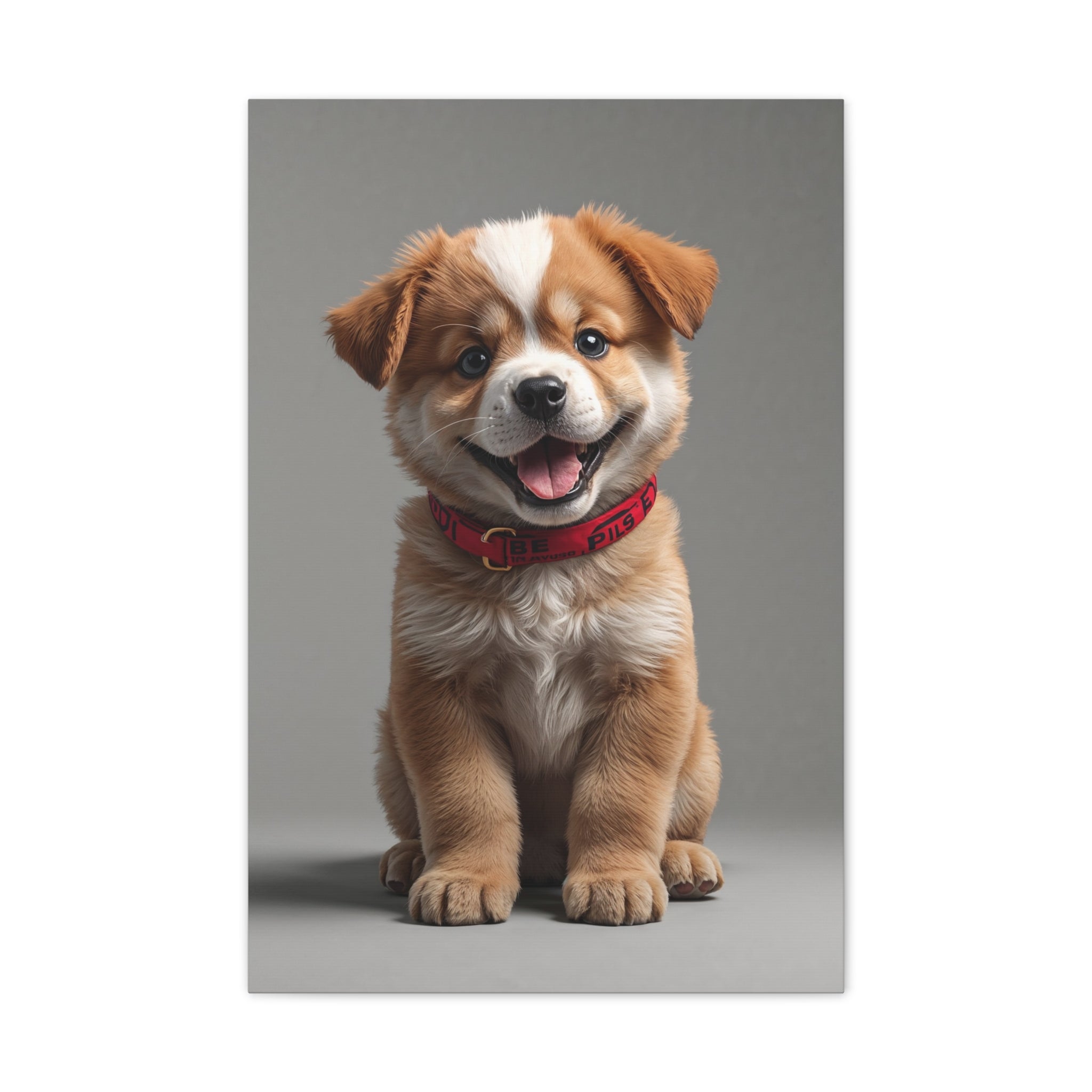 Smiling Puppy Portrait Canvas, gift for dog lovers