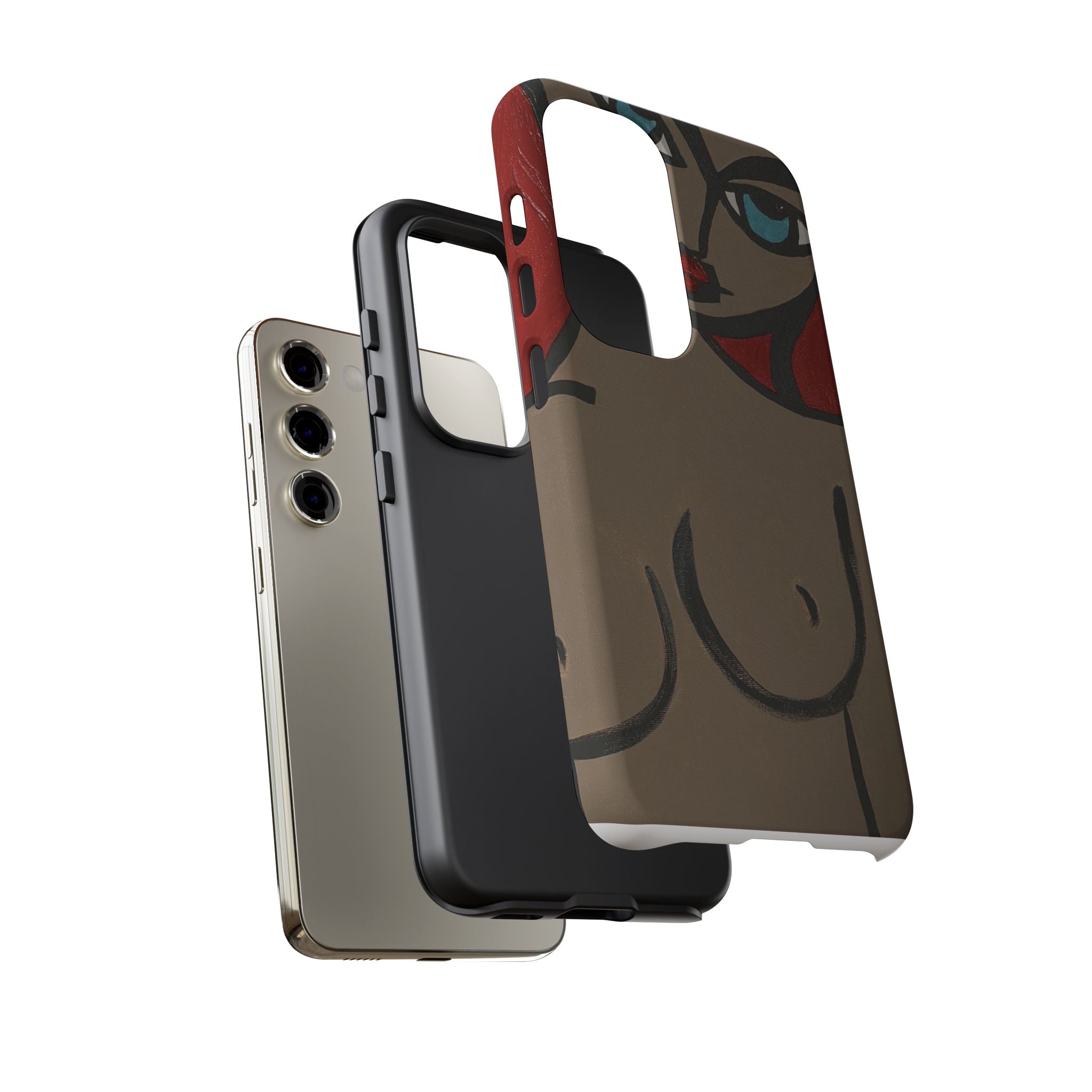 Coque de téléphone minimaliste | Figure féminine abstraite, faite main