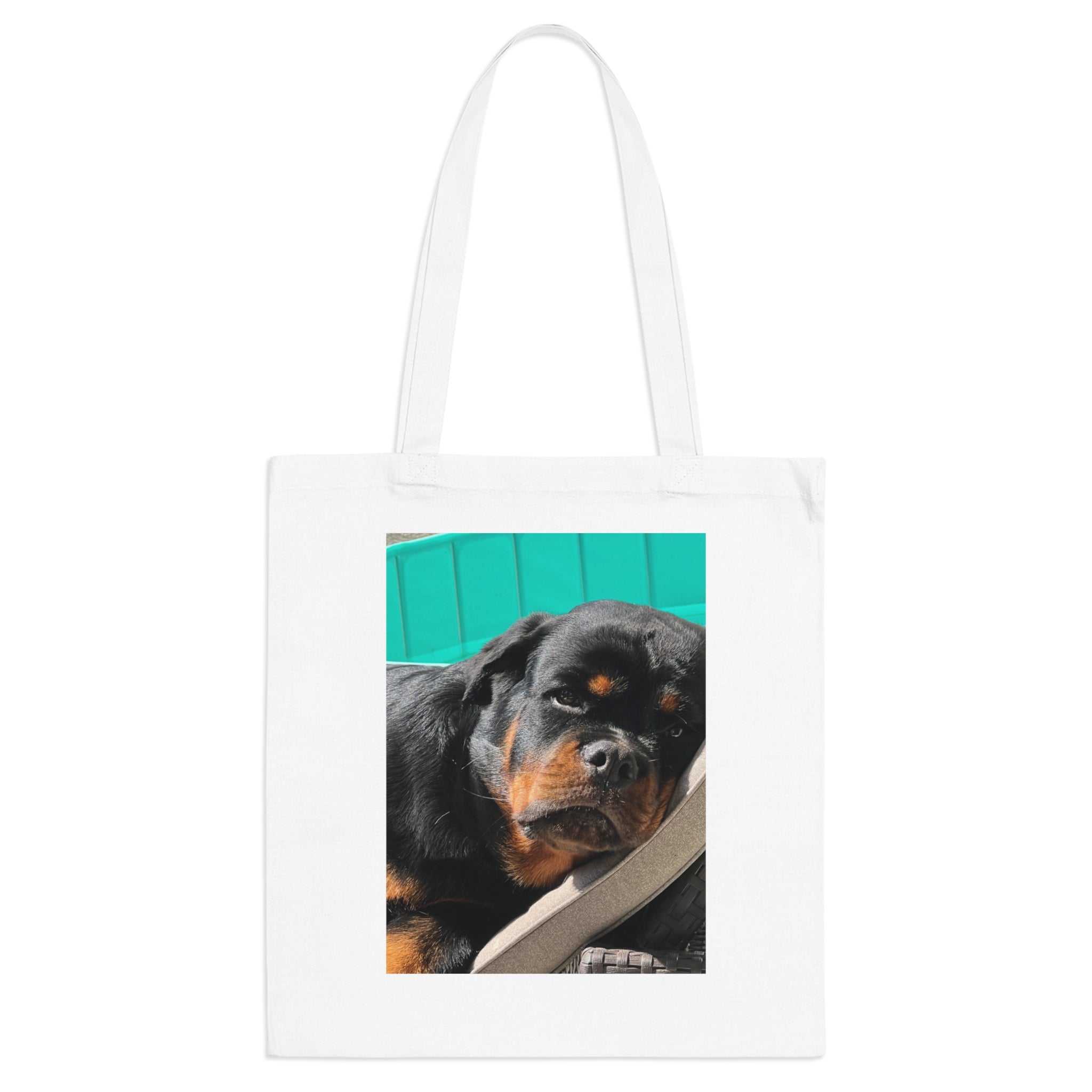 Sleeping Rottweiler Photo Tote Bag | Dog Portrait Shopper bag