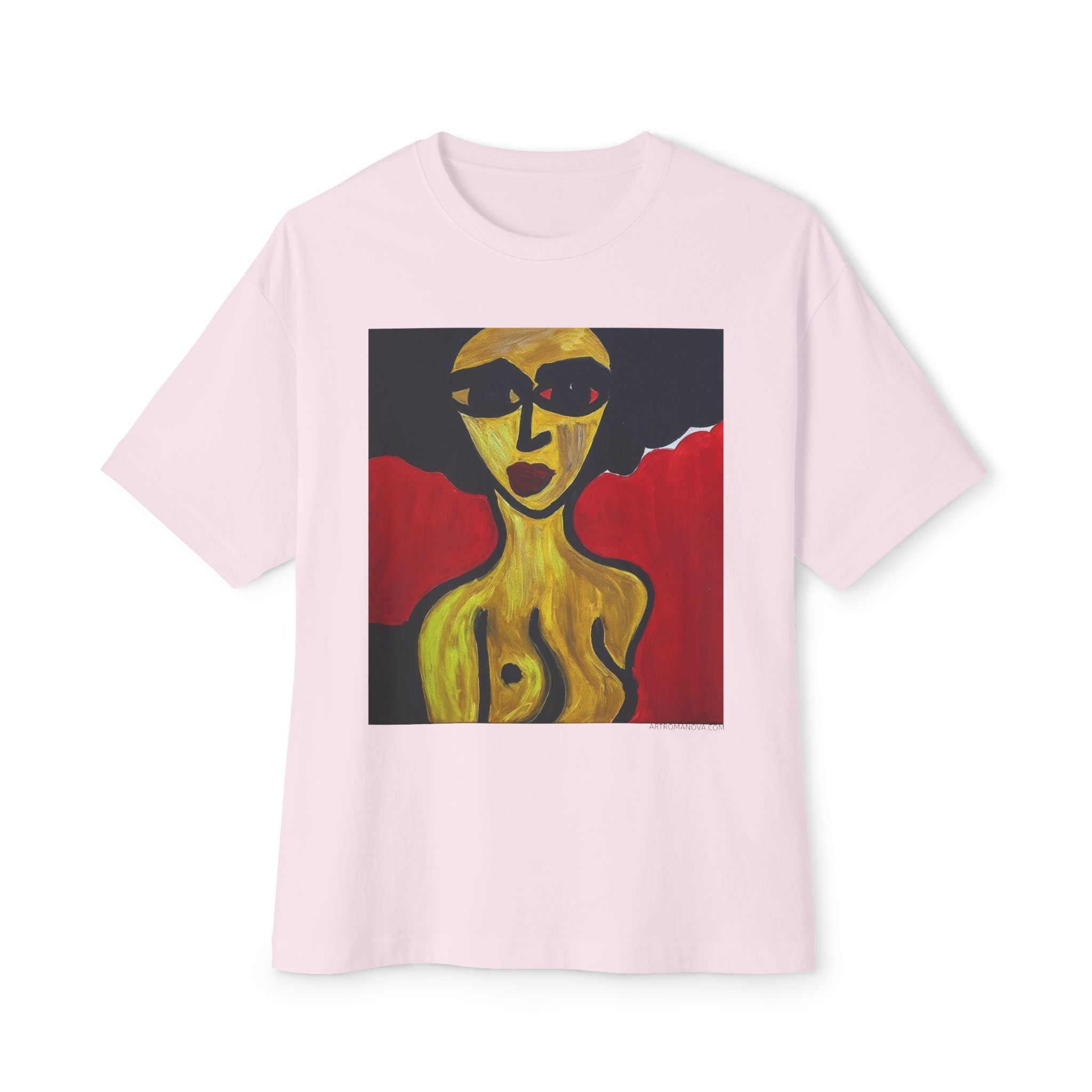 T-shirt minimaliste avec portrait de nu, portrait artistique au trait, peinture de femme nue | T-shirt d'art expressionniste moderne