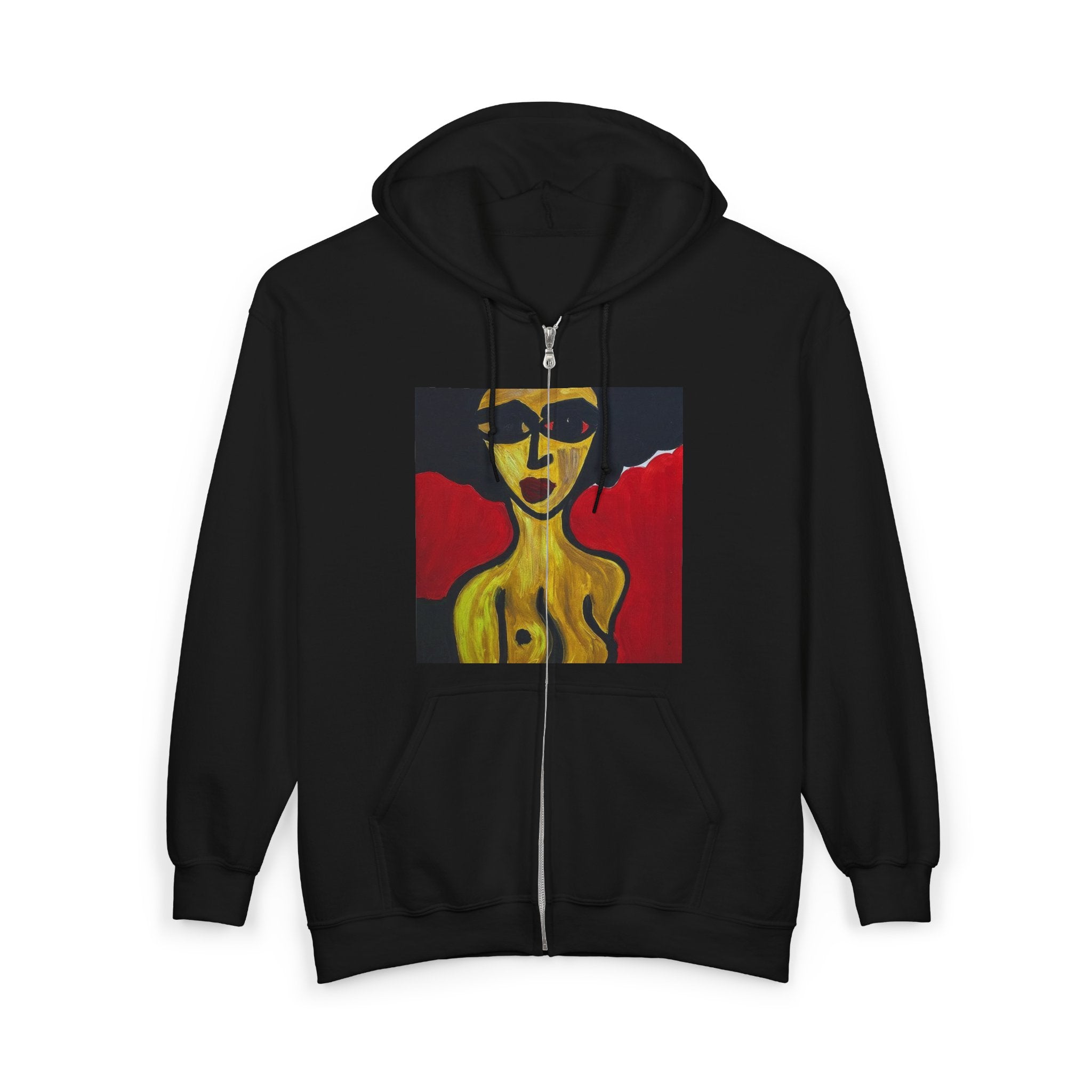 Fine Art Abstract Hoodie, Semi-Nude Female Portrait, Painterly Gallery Print, Abstract Expressionist Female Portrait Hoodie