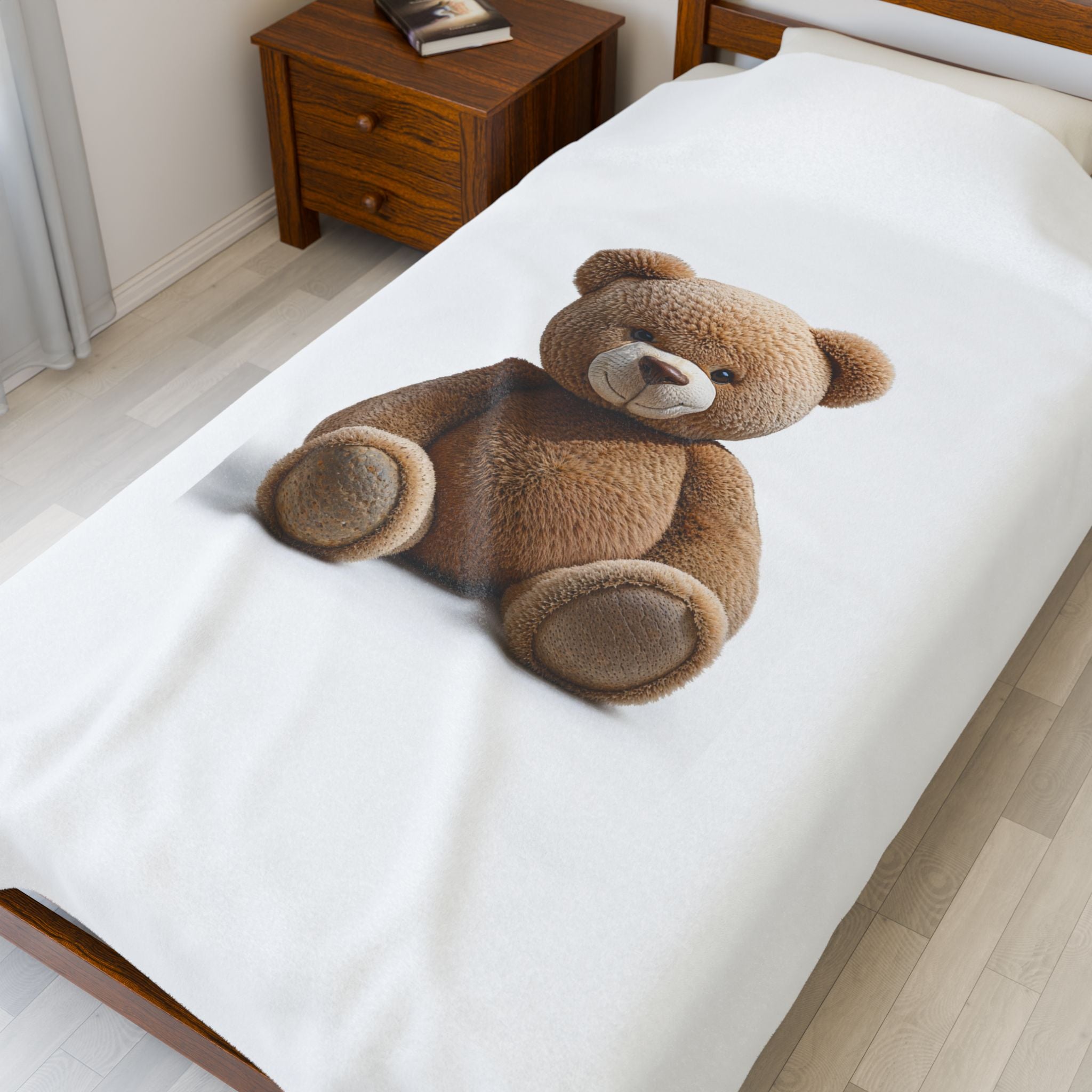 Couverture en velours peluche ours en peluche marron | Plaid mignon en peluche