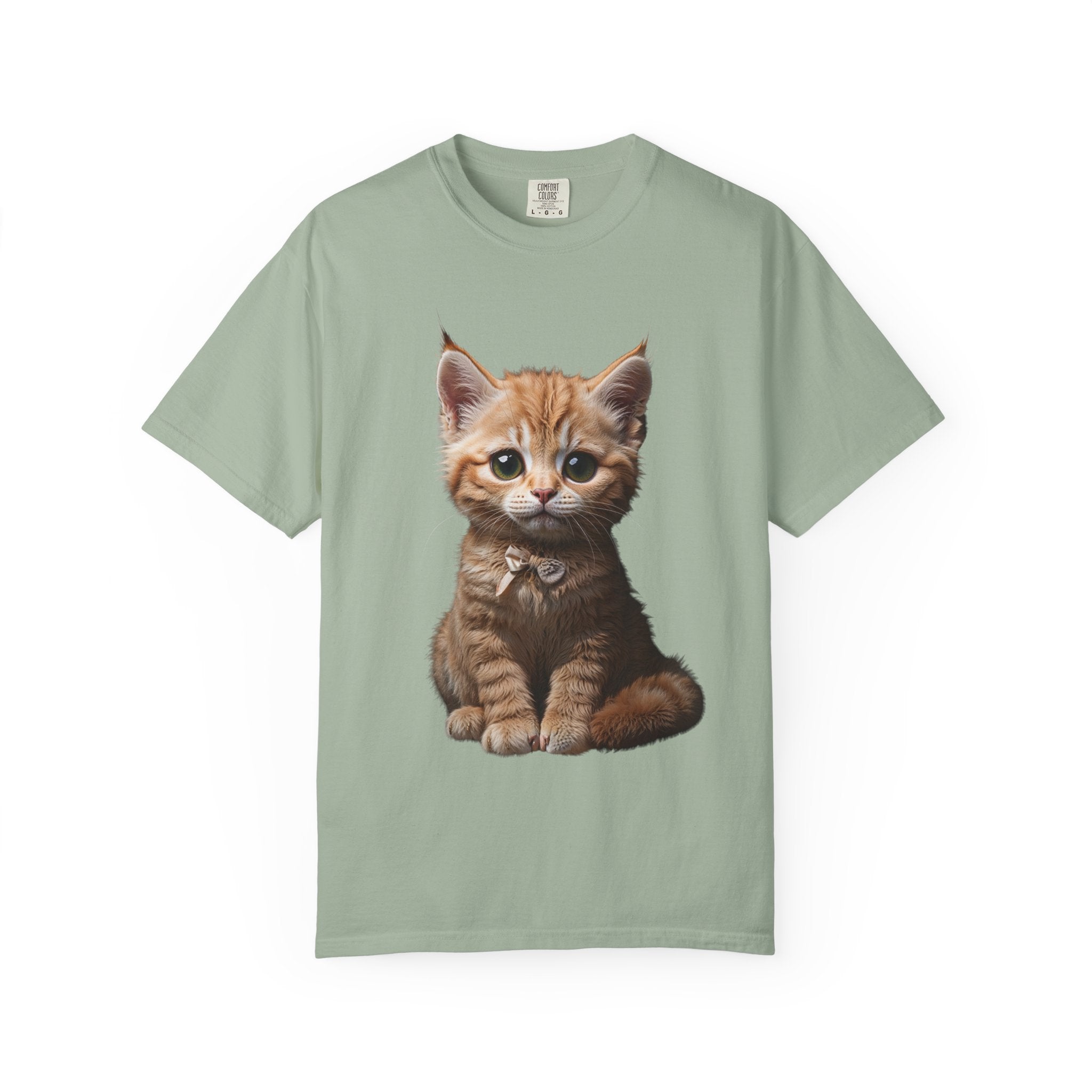Kitten Illustration T-Shirt | Realistic Cat Portrait, organic cotton
