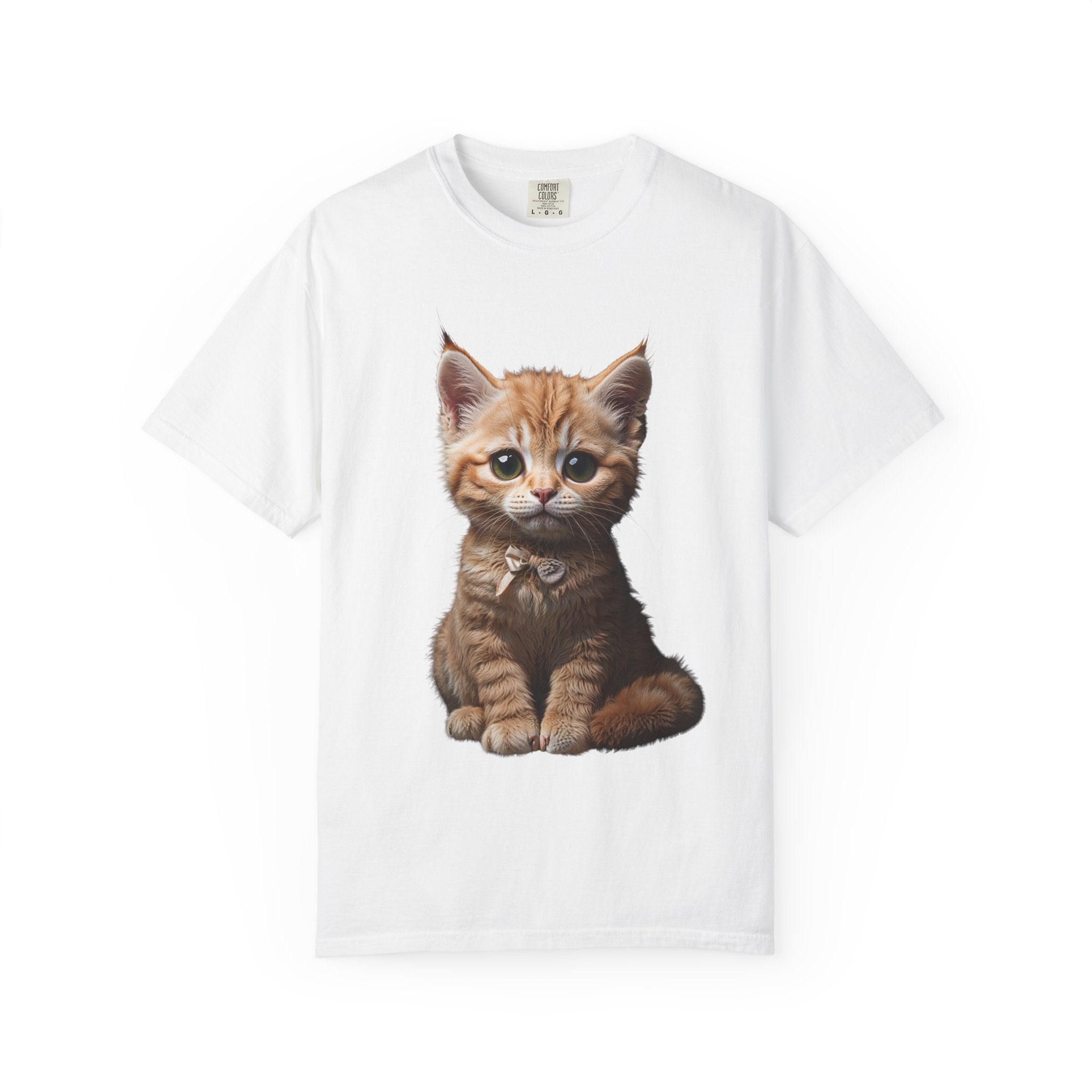 Kitten Illustration T-Shirt | Realistic Cat Portrait, organic cotton
