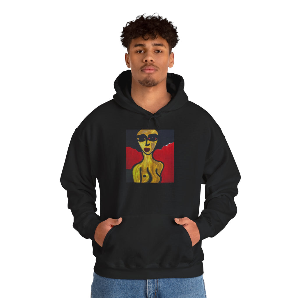 Abstract Art Female Portrait Hoodie, Art Pullover