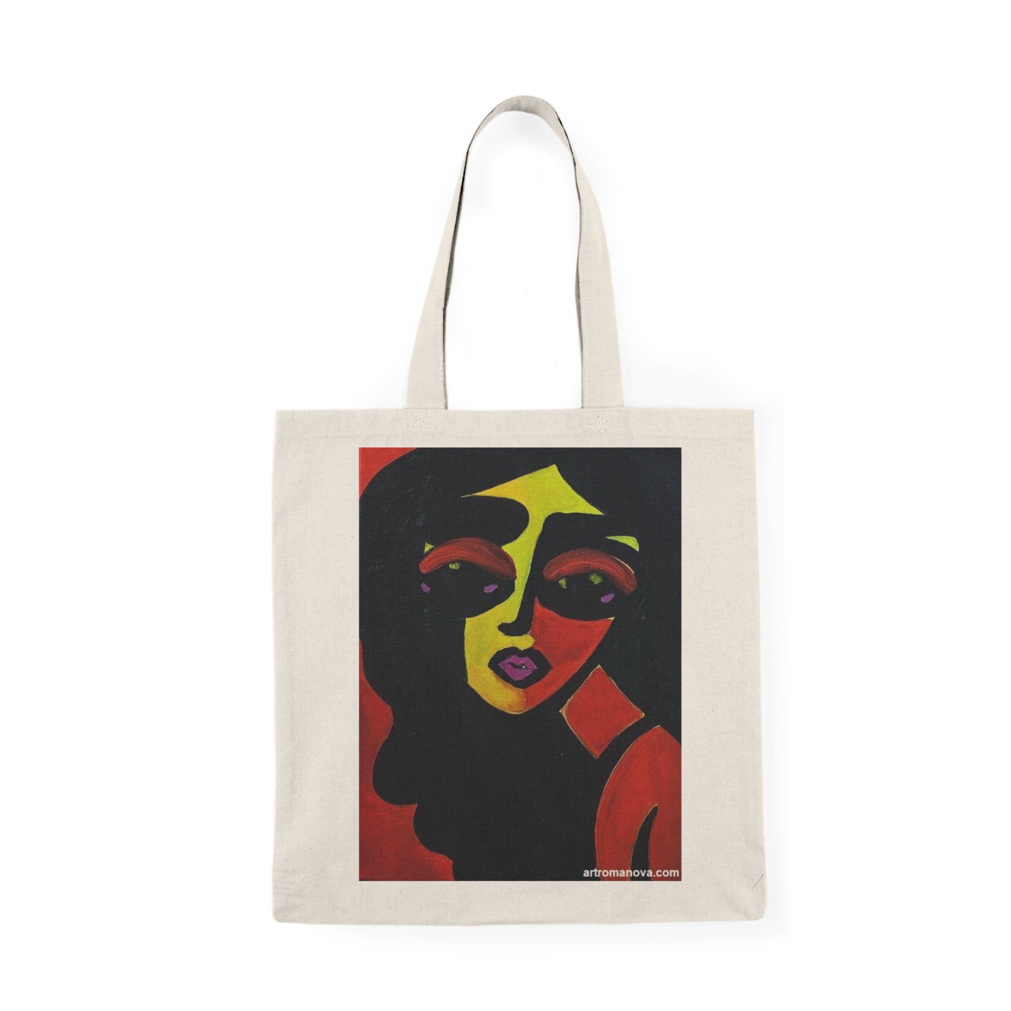 Sac cabas en coton durable, motif peinture de nu artistique, portrait abstrait pop art.