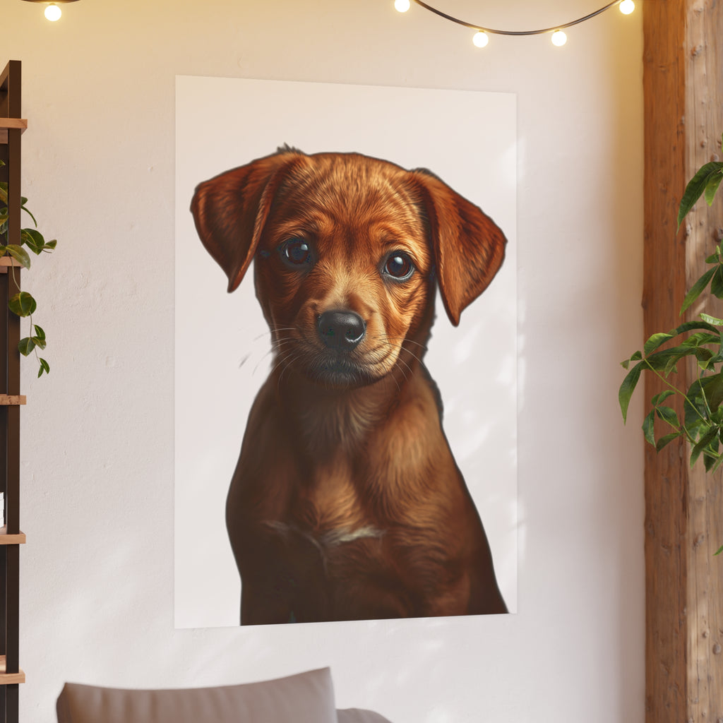 Puppy Portrait Poster | Satin Matte Dog Poster, animal lover poster