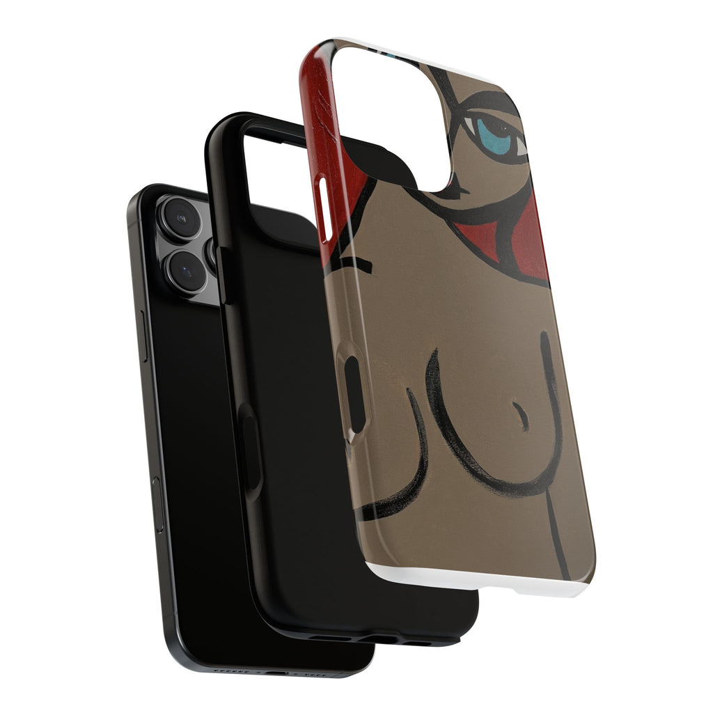 Coque de téléphone minimaliste | Figure féminine abstraite, faite main