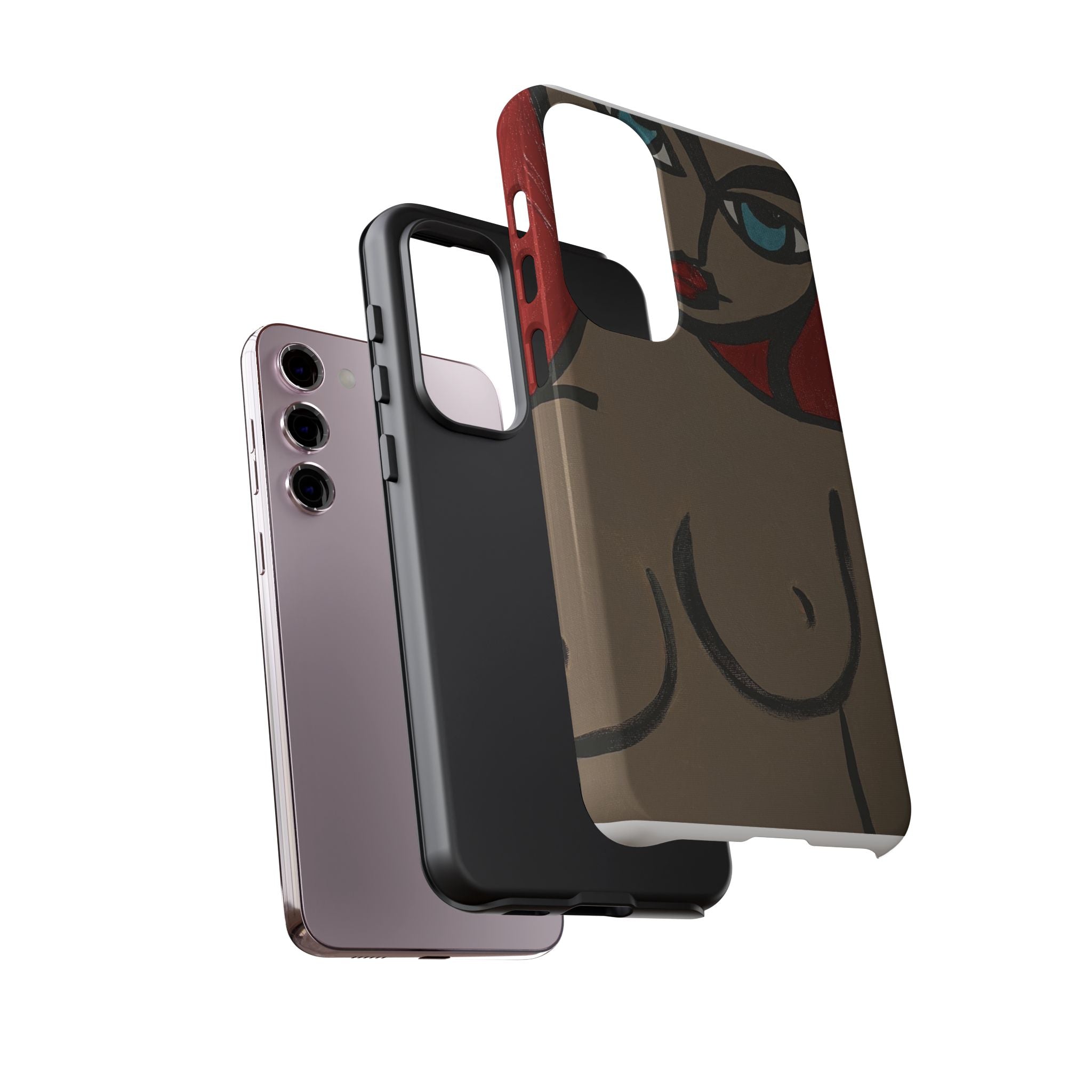 Coque de téléphone minimaliste | Figure féminine abstraite, faite main
