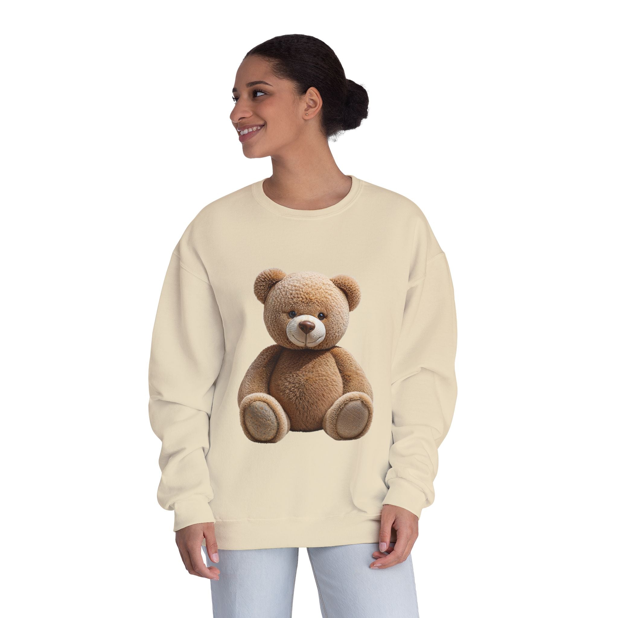 Sweat-shirt imprimé ours en peluche marron | Illustration de jouet mignon