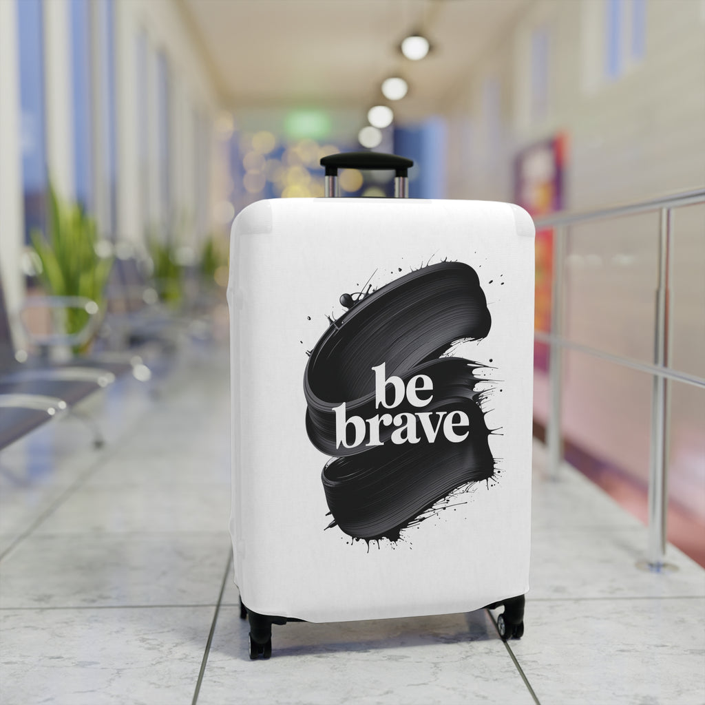Housse de valise Be Brave à motifs de coups de pinceau | Étui de voyage inspirant