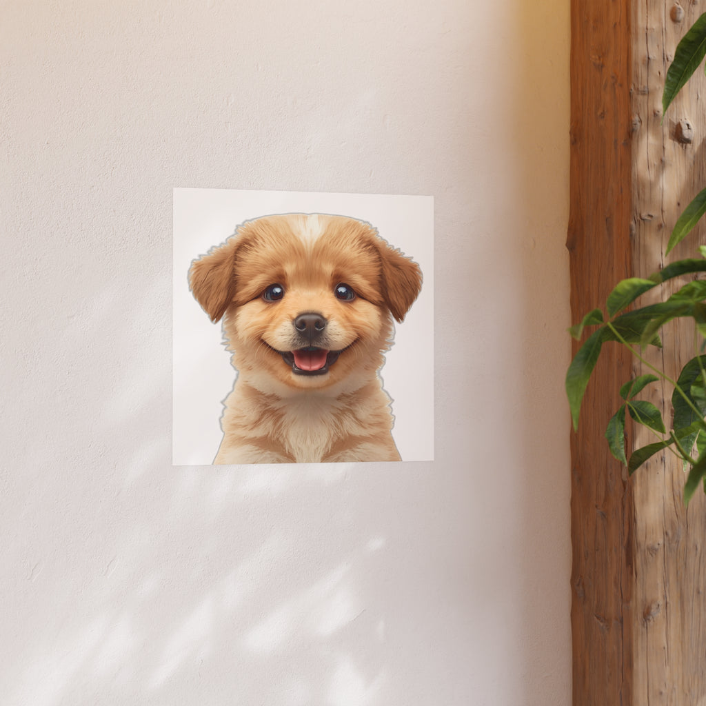 Smiling Fluffy Puppy Poster | puppy Poster, funny dog lover poster