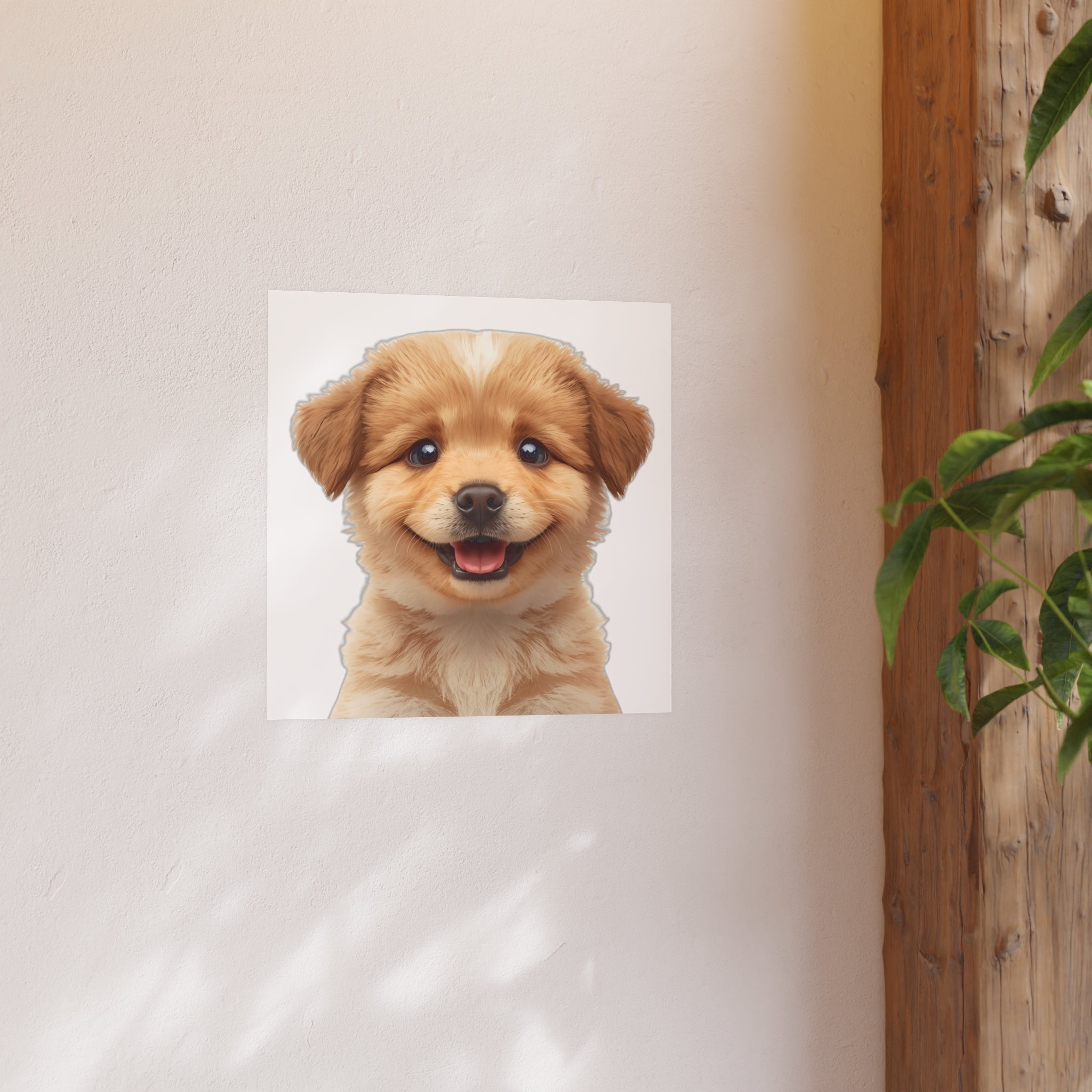 Smiling Fluffy Puppy Poster | puppy Poster, funny dog lover poster