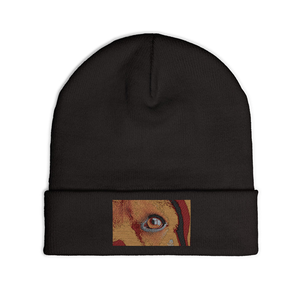 Bonnet tricoté Golden Dog Eye | Portrait de patte brodé