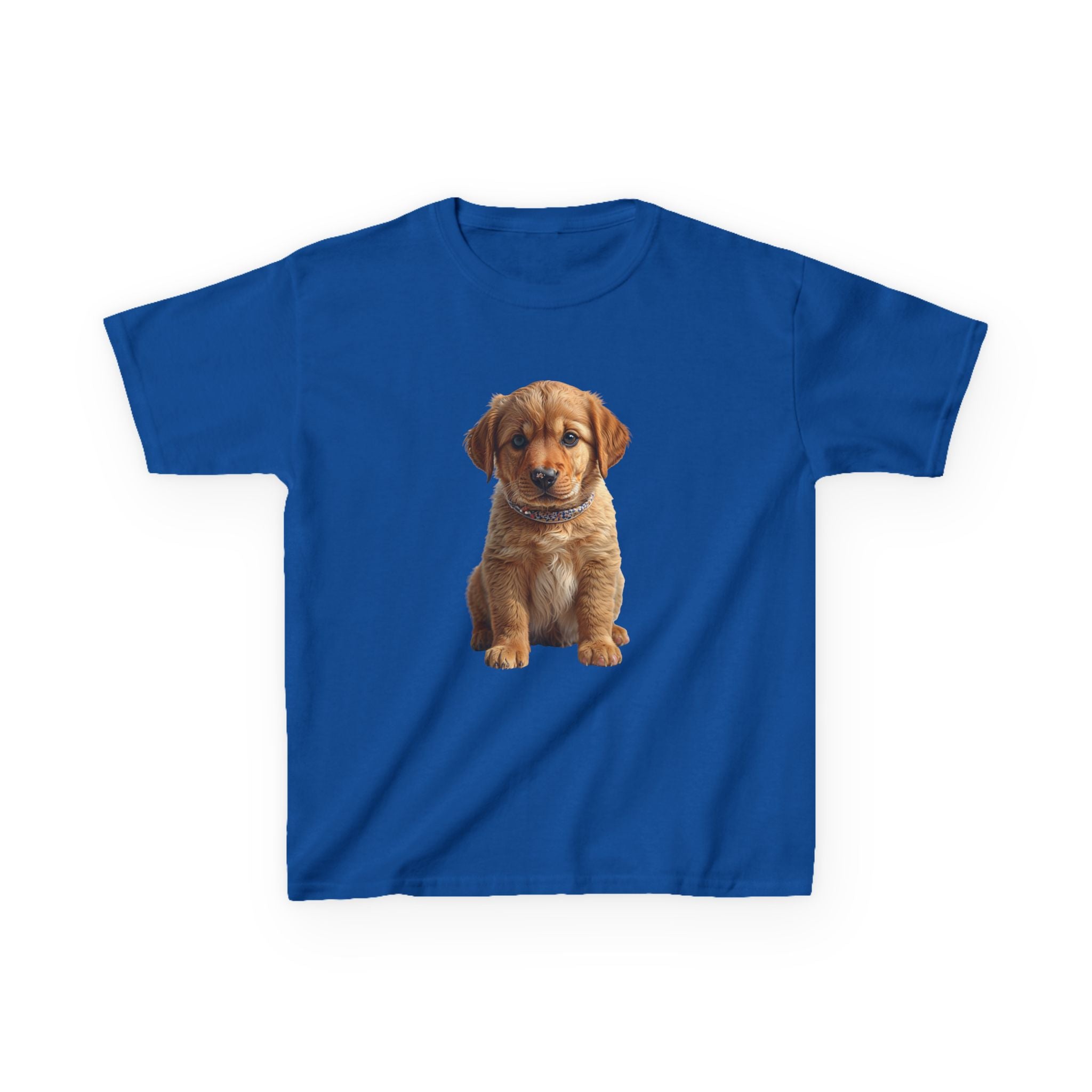 T-shirt enfant illustration chiot marron | T-shirt chien mignon, amoureux des animaux