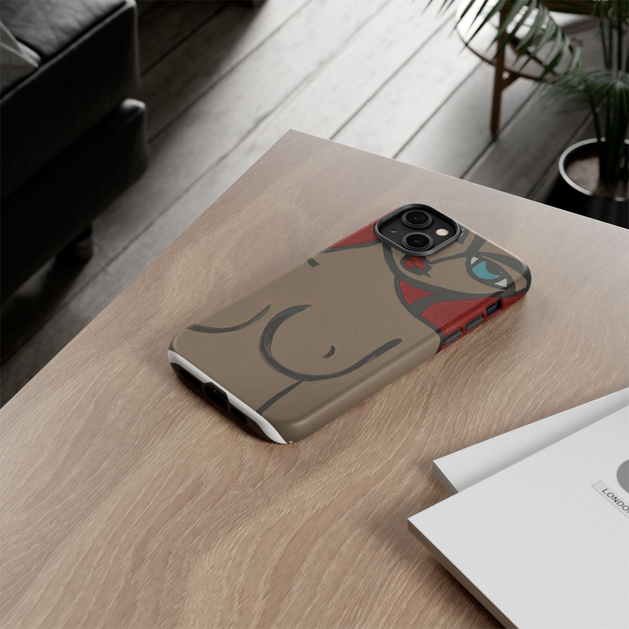 Coque de téléphone minimaliste | Figure féminine abstraite, faite main