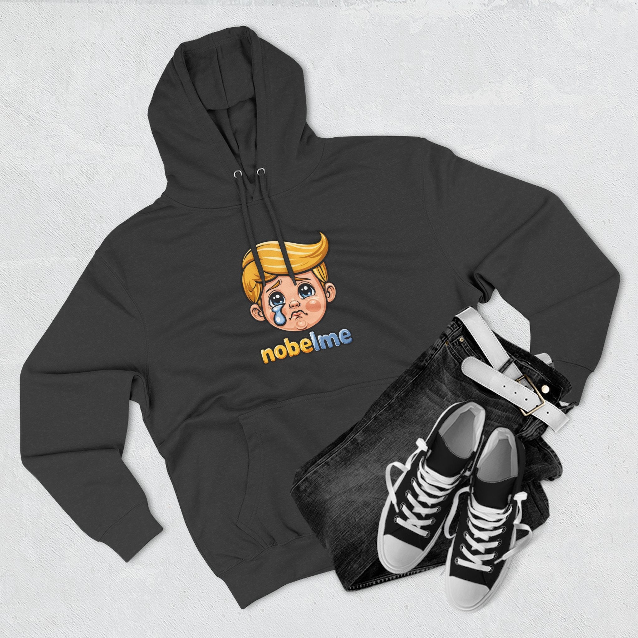Sweat à capuche Cartoon Leader, satire politique pop art, pull streetwear humoristique, sweat à capuche personnage satirique | Logo visage de dessin animé