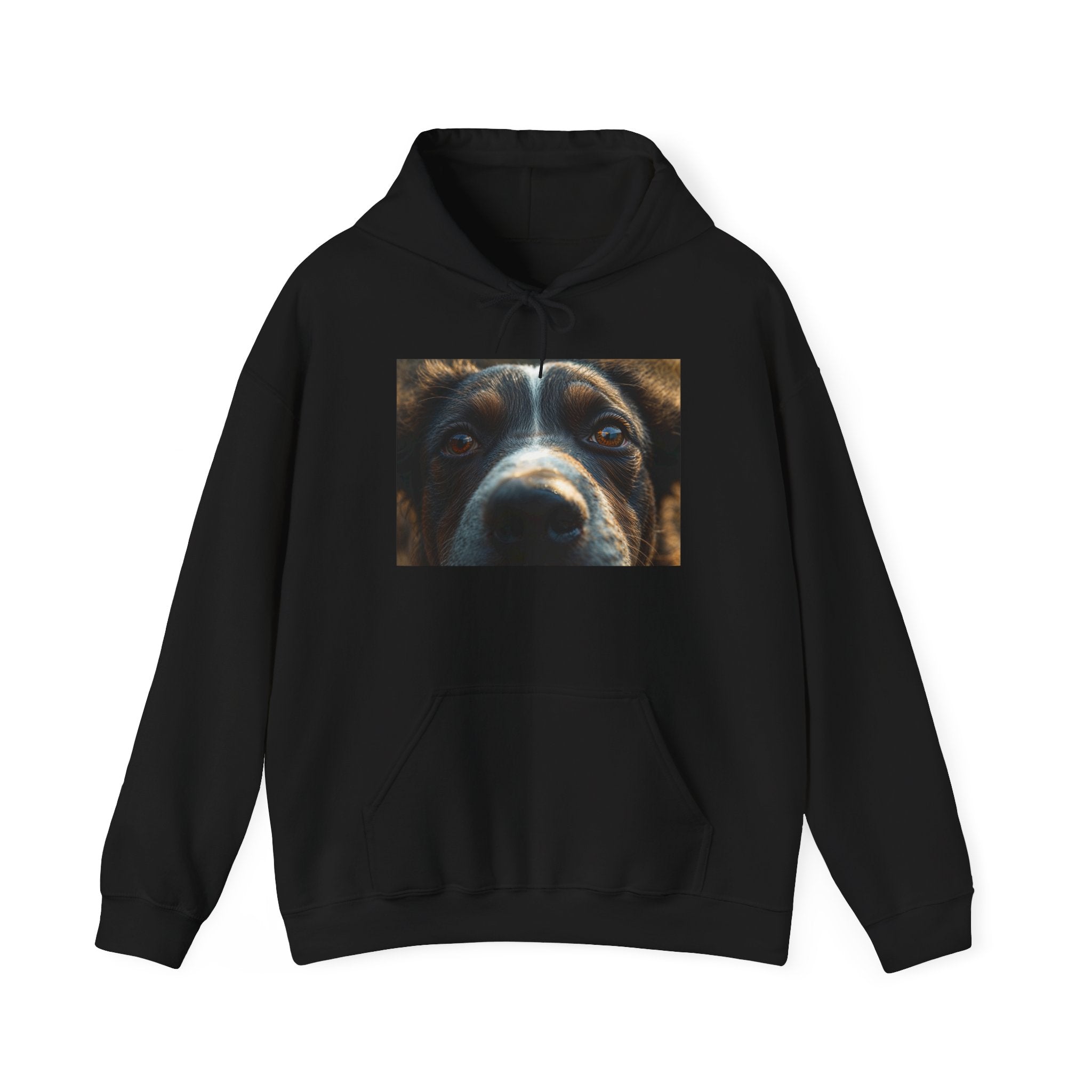 Sweat à capuche premium, portrait réaliste de chien, sweat à capuche en polaire de qualité galerie avec gros plan du visage d'un chien | Portrait mignon du nez d'un chiot