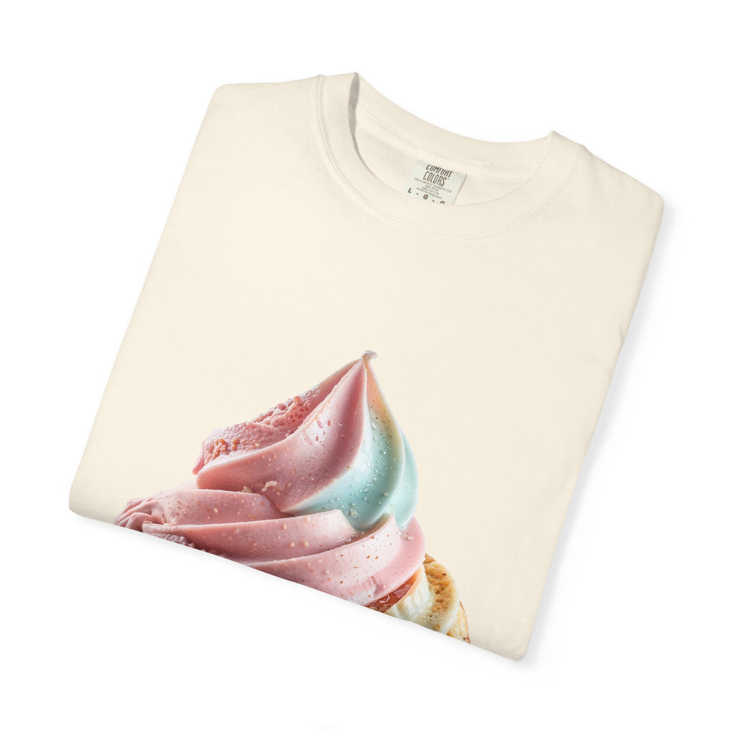 T-shirt Cornet de glace arc-en-ciel pastel | T-shirt dessert à la crème glacée molle