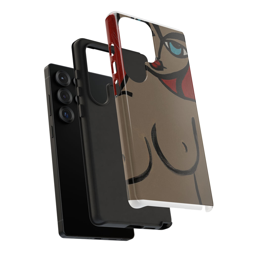 Coque de téléphone minimaliste | Figure féminine abstraite, faite main