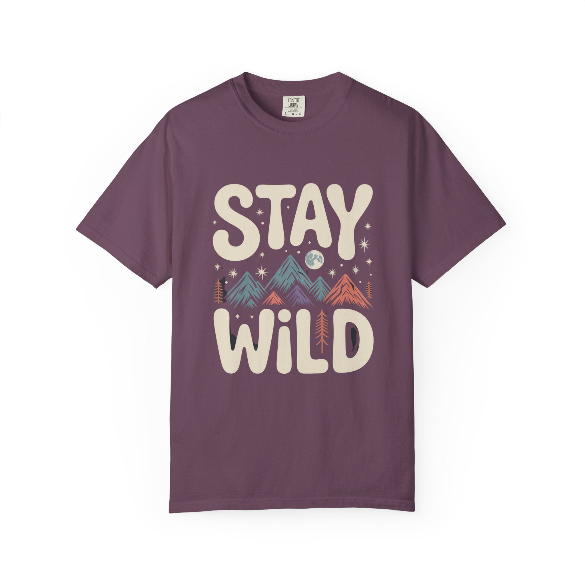 Stay Wild mountain design T-shirt | adventure typography tee