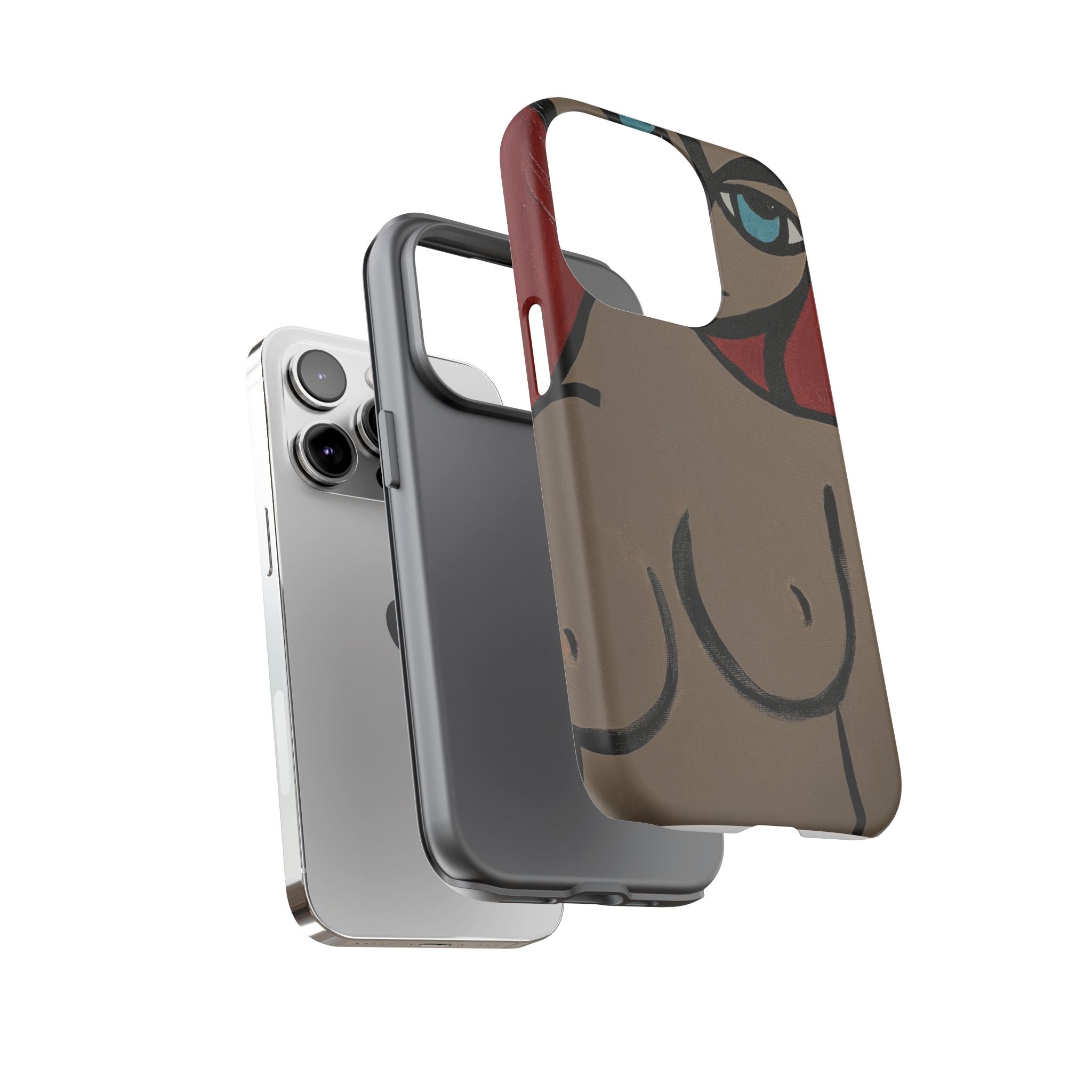 Coque de téléphone minimaliste | Figure féminine abstraite, faite main