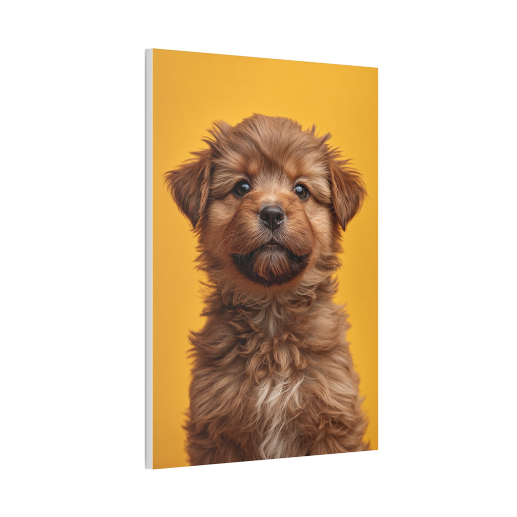 Cute Brown Puppy Portrait Canvas, gift for dog lovers