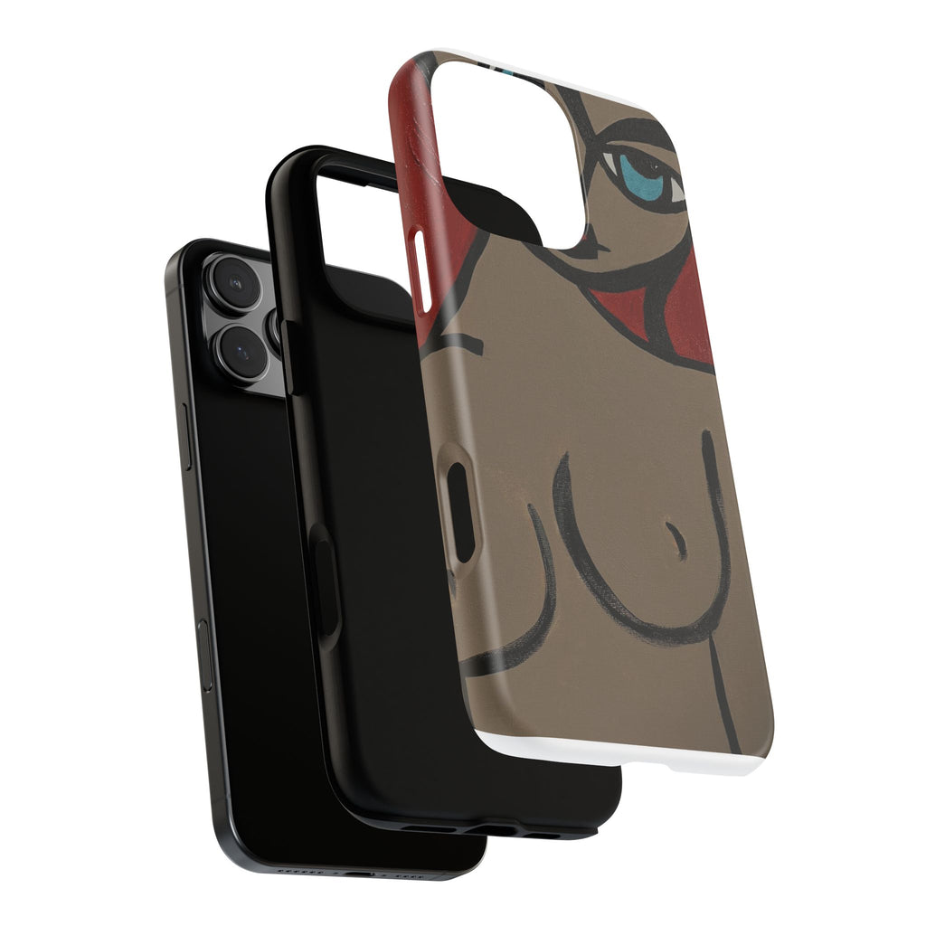 Coque de téléphone minimaliste | Figure féminine abstraite, faite main
