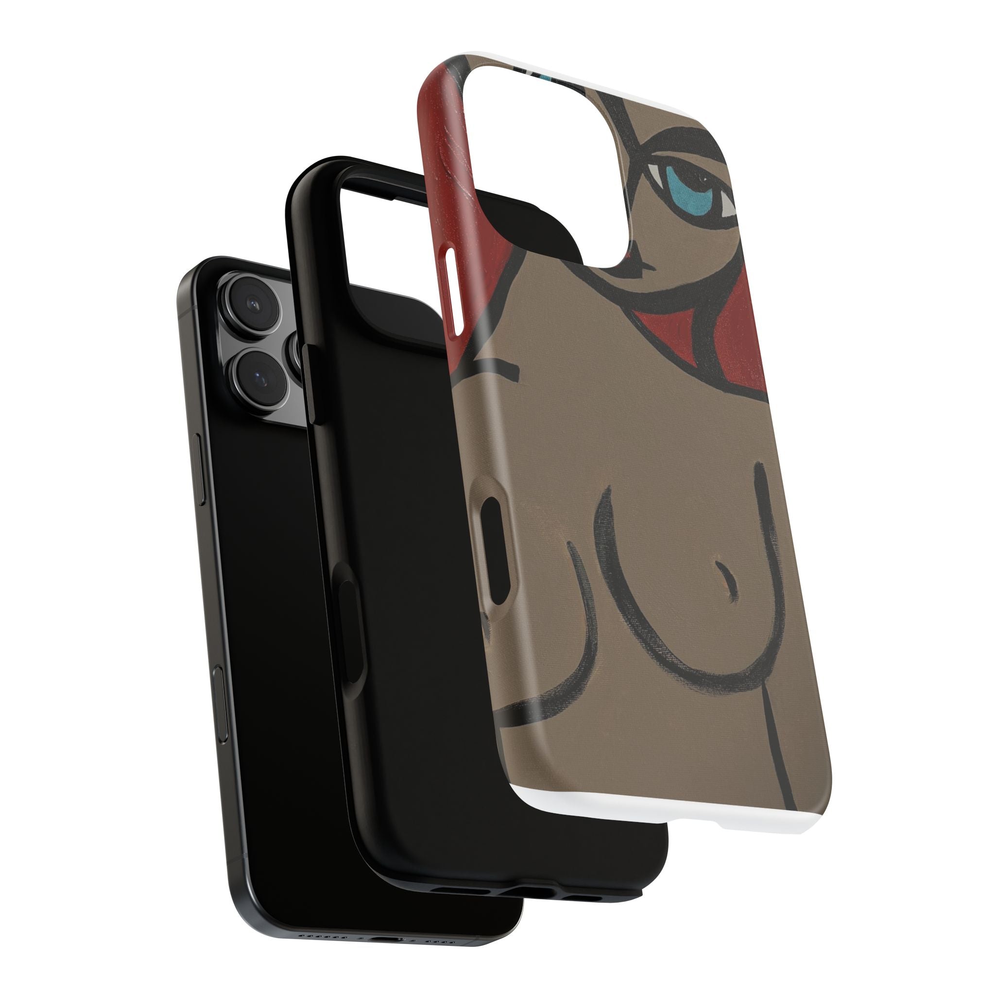 Coque de téléphone minimaliste | Figure féminine abstraite, faite main