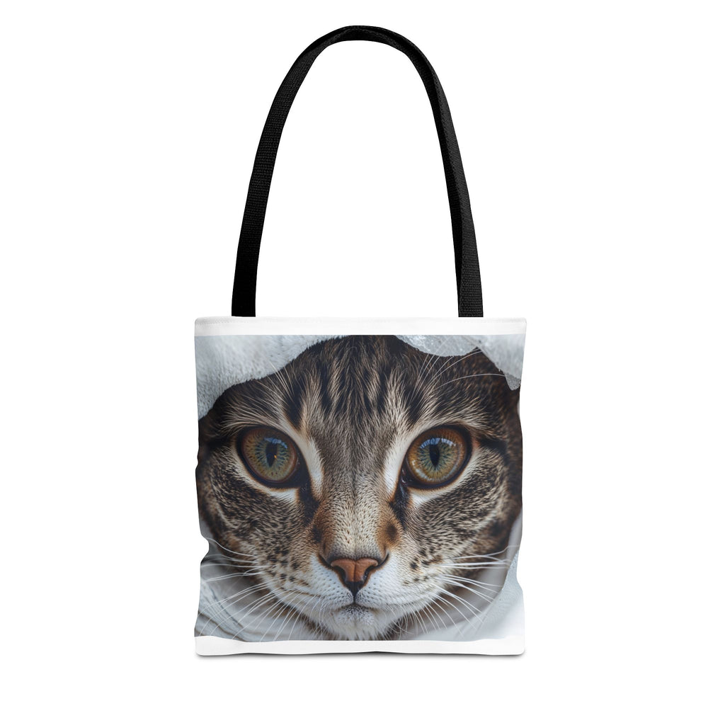 Sac fourre-tout motif chat tigré | Portrait de chat réaliste, imprimé intégral