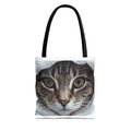 Sac fourre-tout motif chat tigré | Portrait de chat réaliste, imprimé intégral