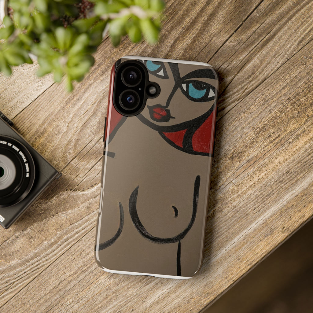 Coque de téléphone minimaliste | Figure féminine abstraite, faite main