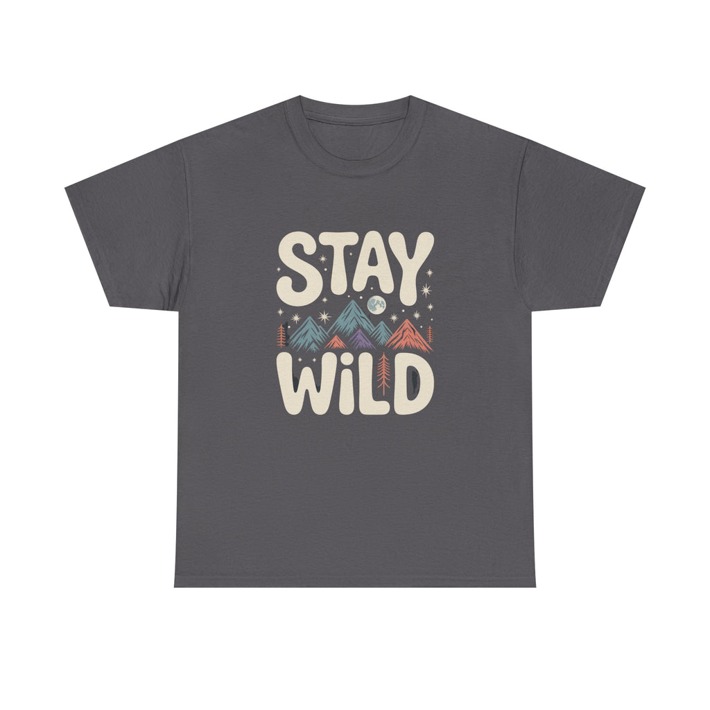 Stay Wild Tee | retro nature typography tee, freedom shirt