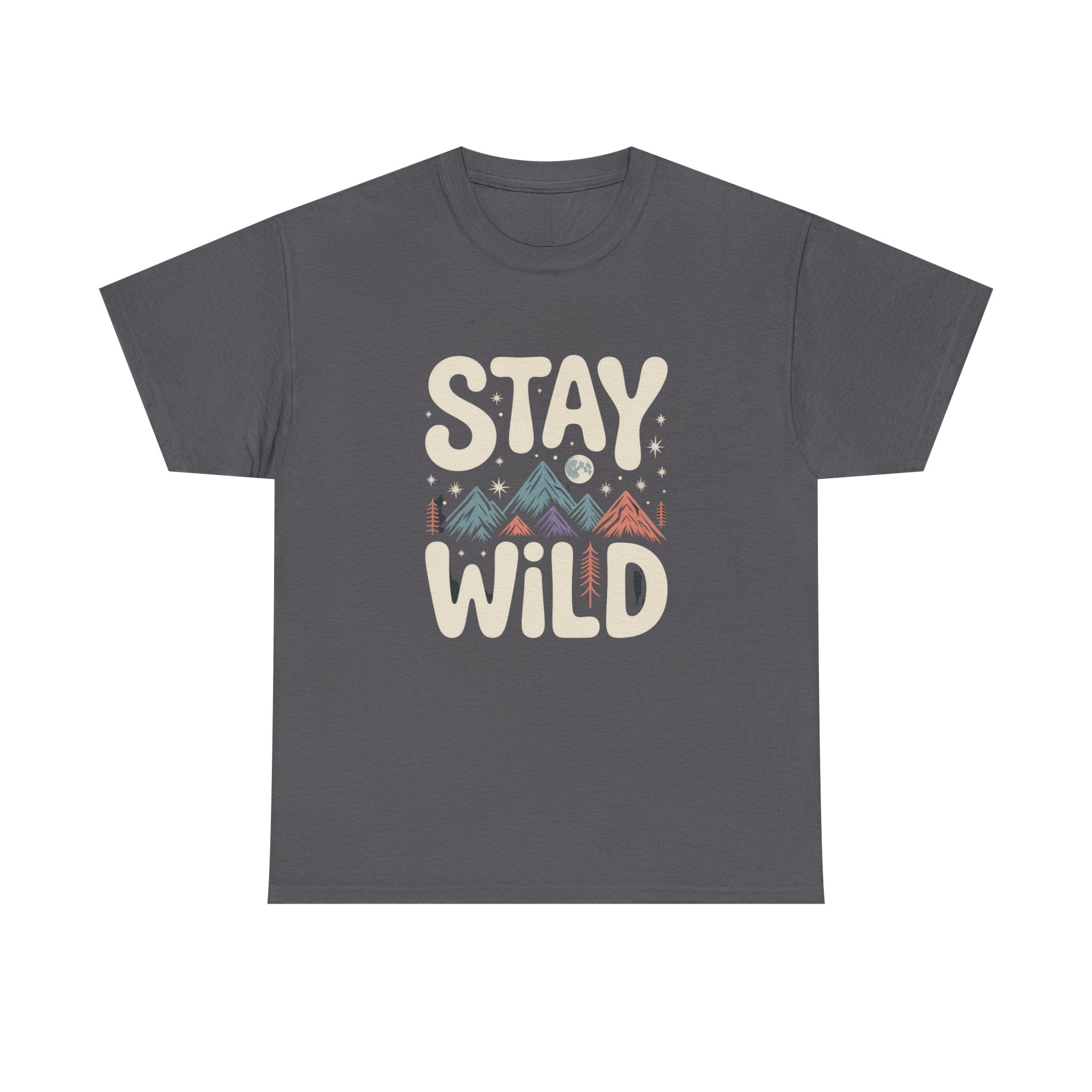 Stay Wild Tee | retro nature typography tee, freedom shirt