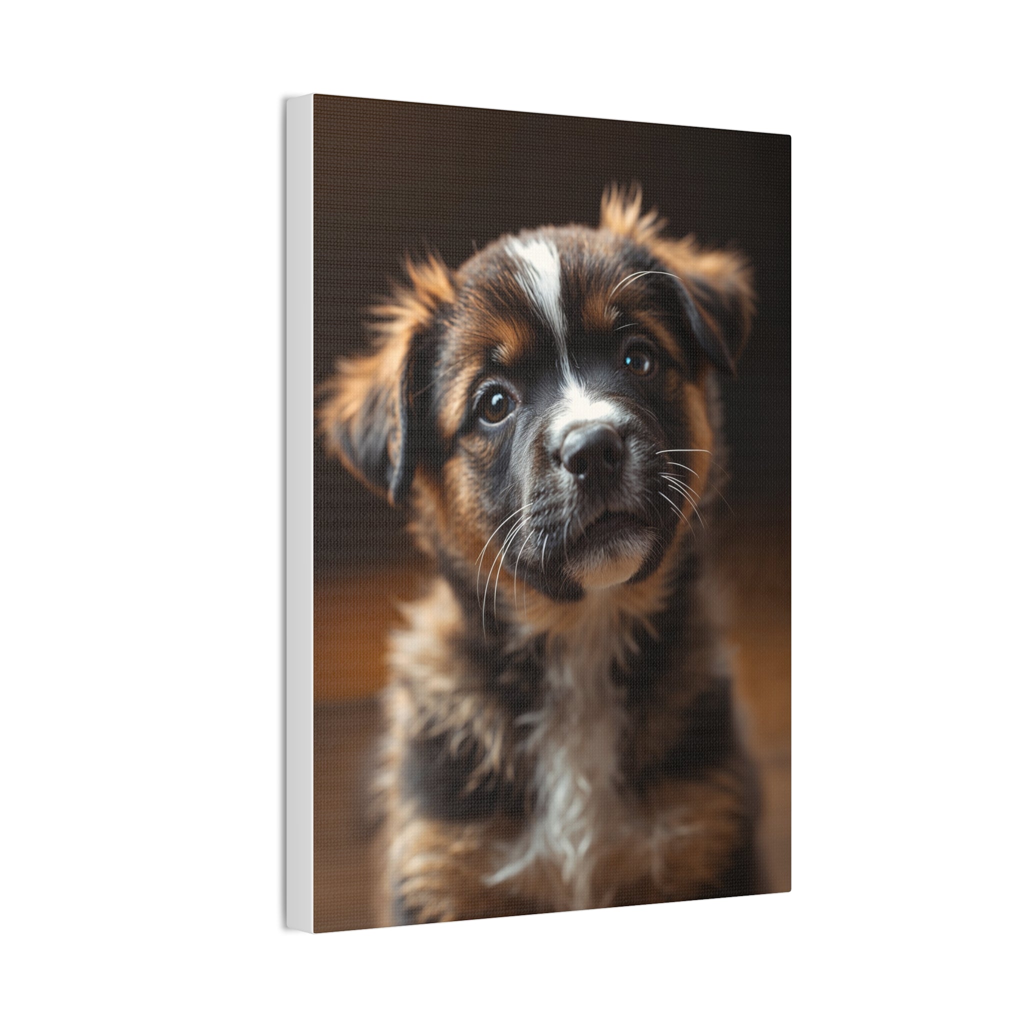 Adorable Puppy Portrait Canvas, gift for dog lovers, wall art with dog