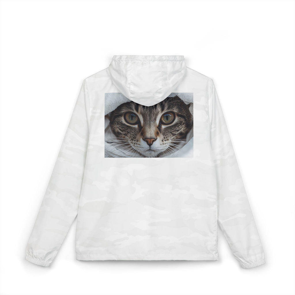 Coupe-vent à capuche imprimé chat tigré | Veste à capuche