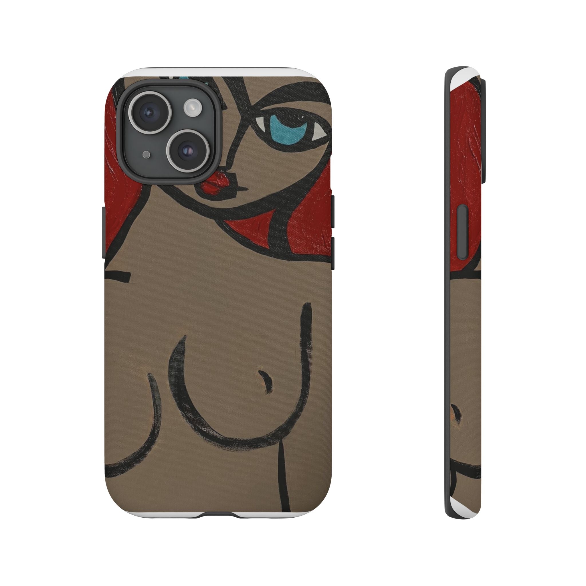Coque de téléphone minimaliste | Figure féminine abstraite, faite main