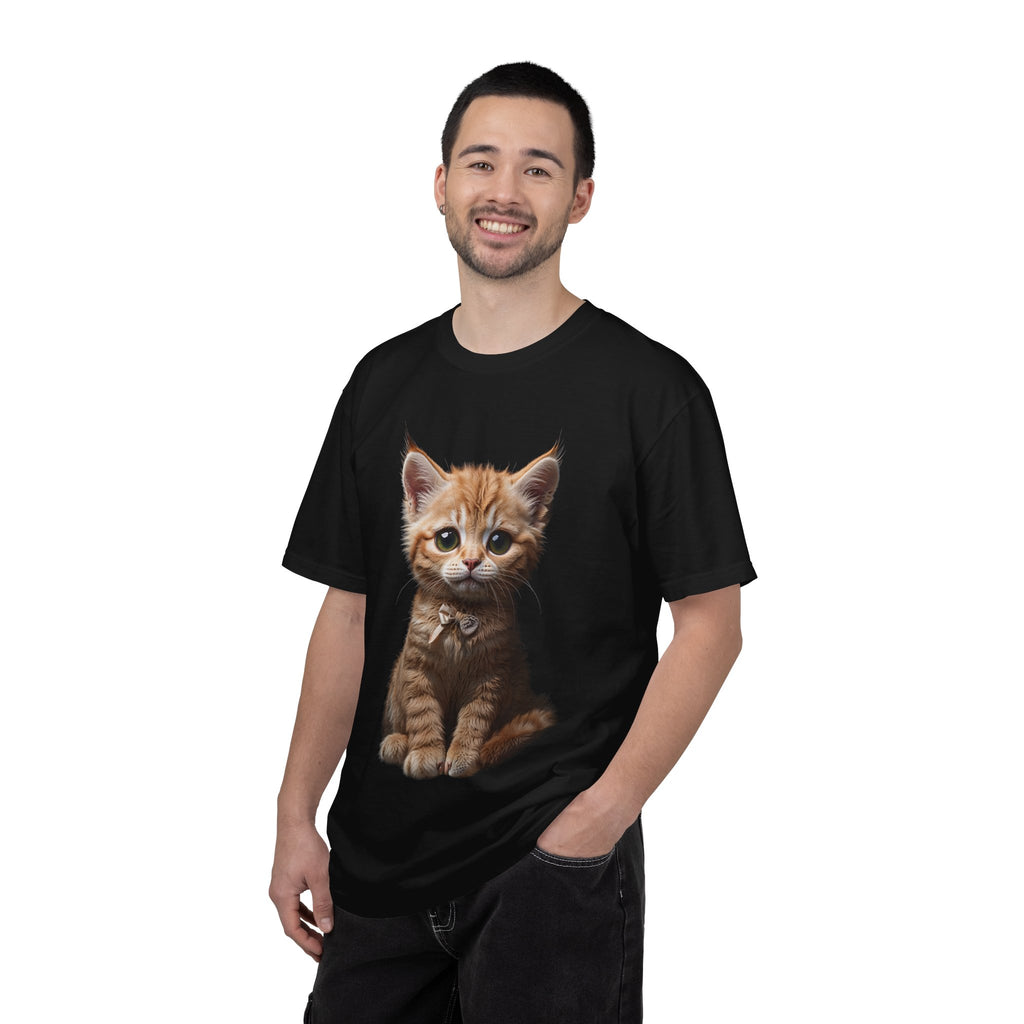 Kitten Illustration T-Shirt | Realistic Cat Portrait, organic cotton