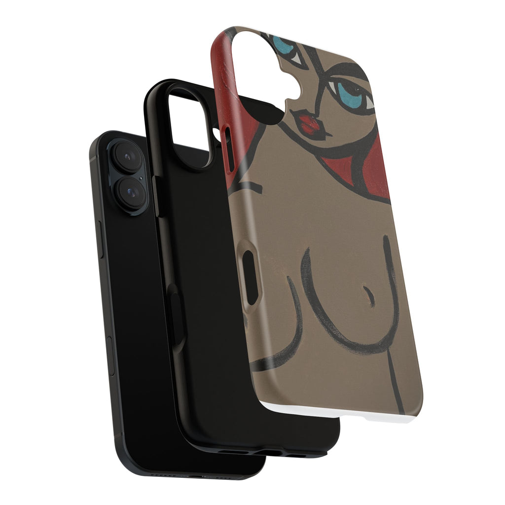 Coque de téléphone minimaliste | Figure féminine abstraite, faite main
