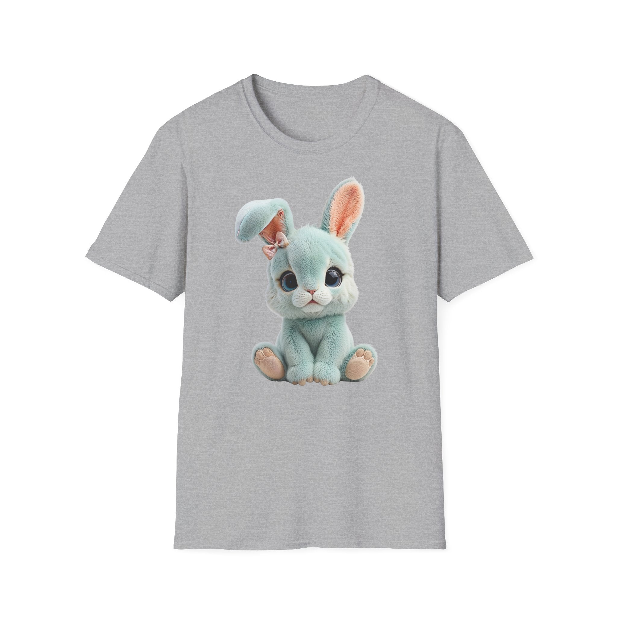 T-shirt Lapin en peluche bleu | T-shirt graphique lapin mignon