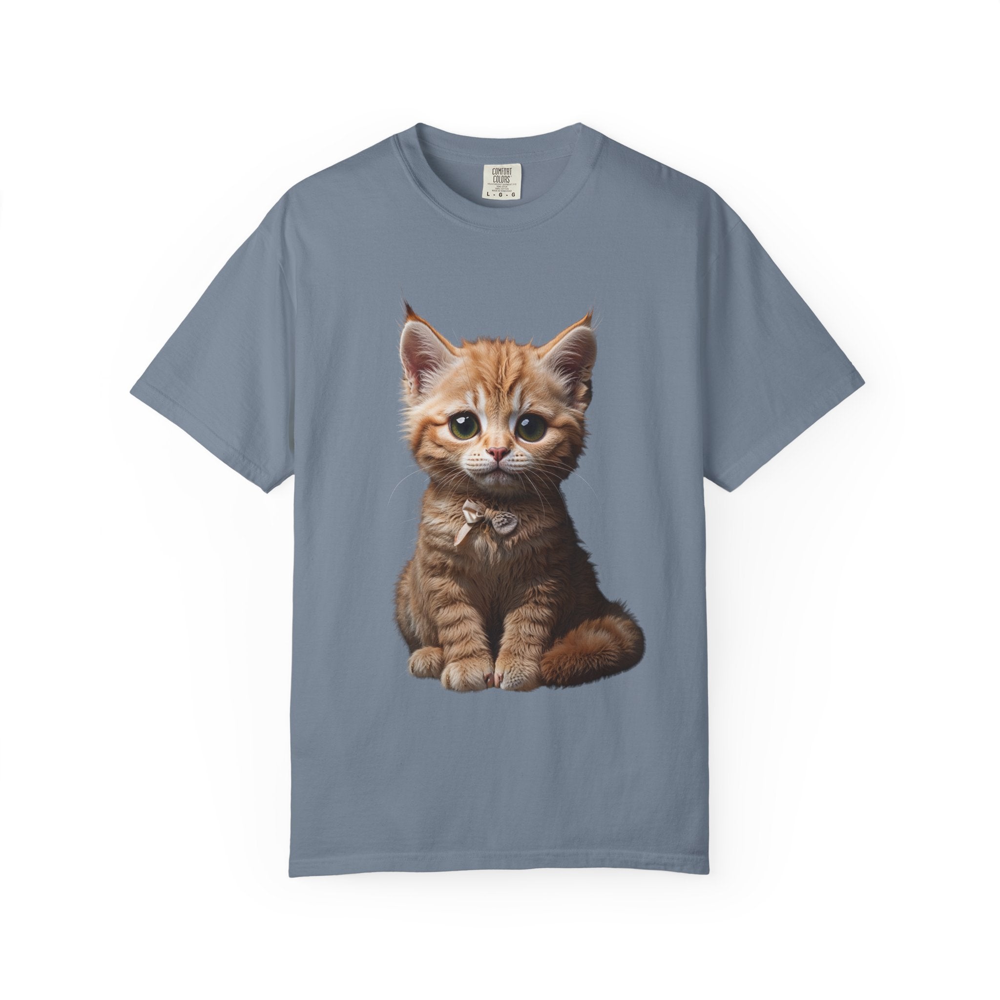 Kitten Illustration T-Shirt | Realistic Cat Portrait, organic cotton