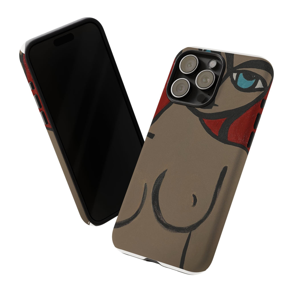 Coque de téléphone minimaliste | Figure féminine abstraite, faite main