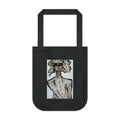 Sac cabas en toile bio | Sac cabas minimaliste avec portrait artistique, en coton écologique, orné d'une peinture abstraite, fait main