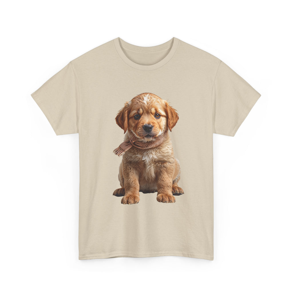 T-shirt chiot assis mignon | T-shirt chiot Golden Retriever