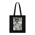 Sac cabas stylisé | Bleu marine, coton biologique, coton écologique, fait main, sac cabas artistique