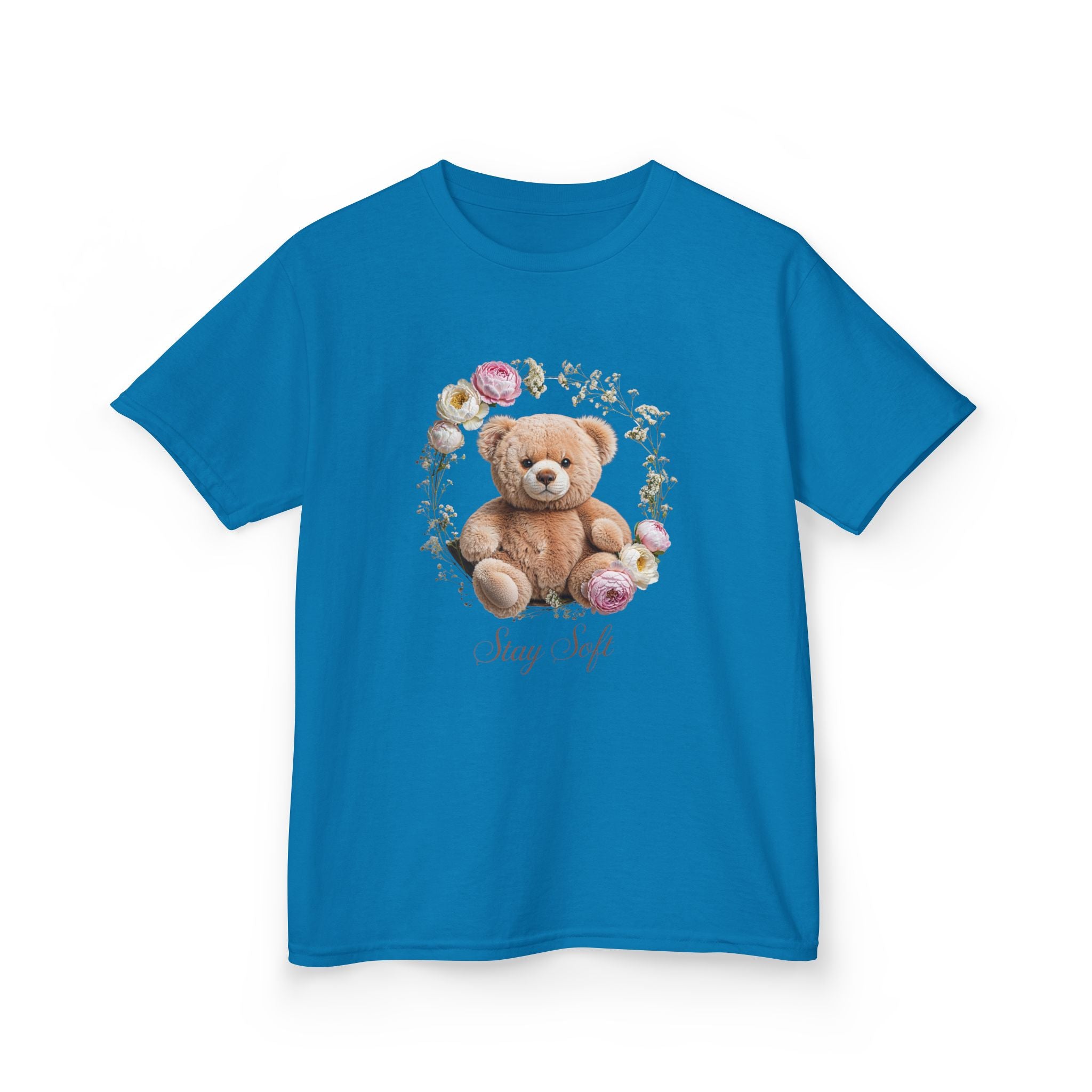 T-shirt enfant ours en peluche | T-shirt ours en peluche fleuri, T-shirt ours en peluche kawaii, Imprimé ours mignon, T-shirt unisexe doux