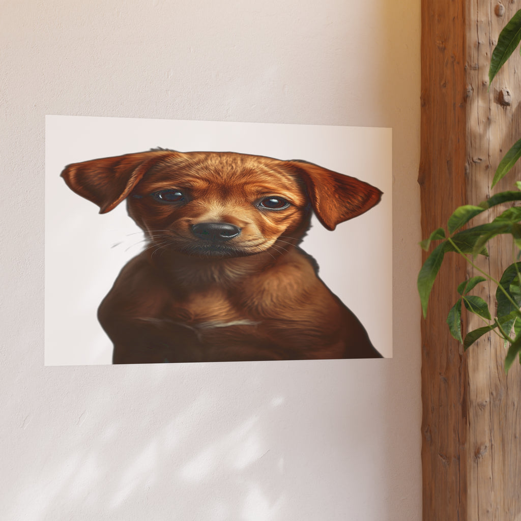 Puppy Portrait Poster | Satin Matte Dog Poster, animal lover poster