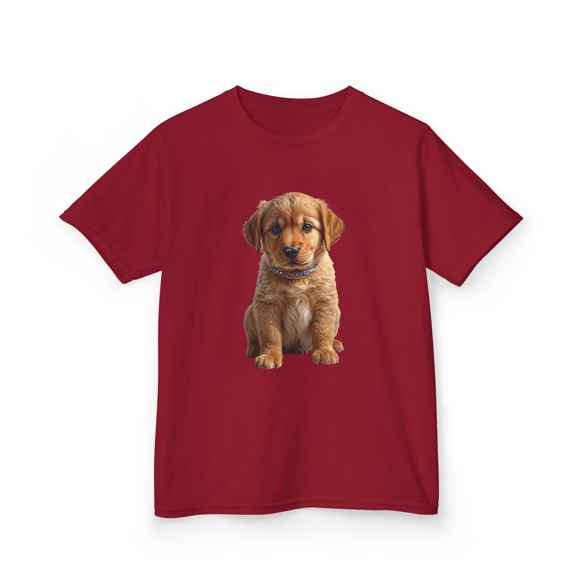 T-shirt enfant illustration chiot marron | T-shirt chien mignon, amoureux des animaux