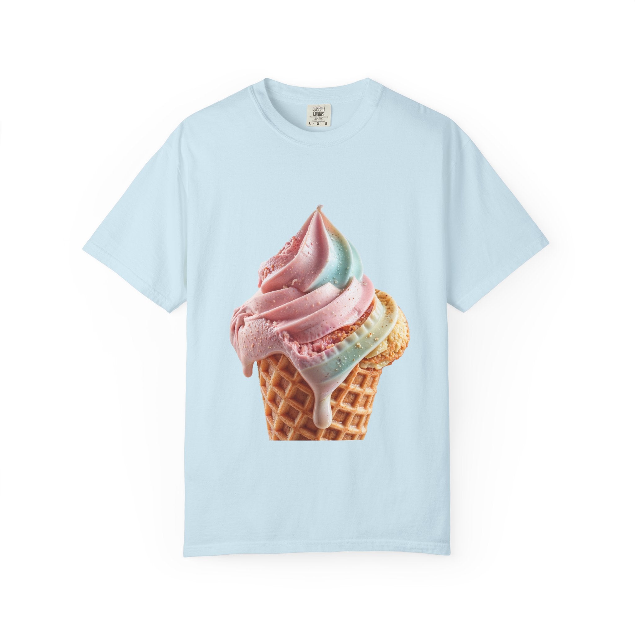T-shirt Cornet de glace arc-en-ciel pastel | T-shirt dessert à la crème glacée molle